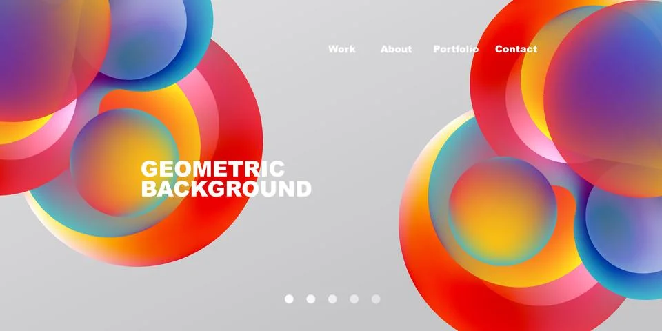 Abstract design features vibrant overlapping circles. Gradient colors create Stock Illustration