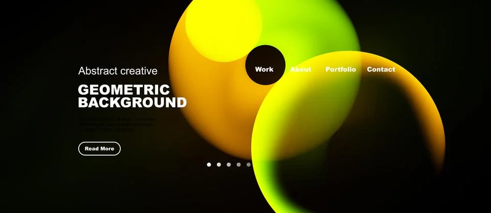 Abstract design features vibrant overlapping circles. Dark background highl.. Stock Illustration