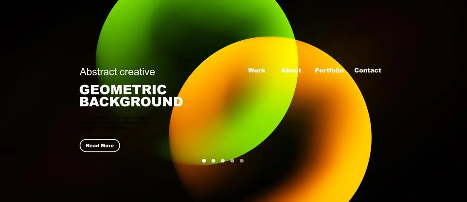 Abstract design features vibrant overlapping shapes. Dark background highligh Stockillustratie