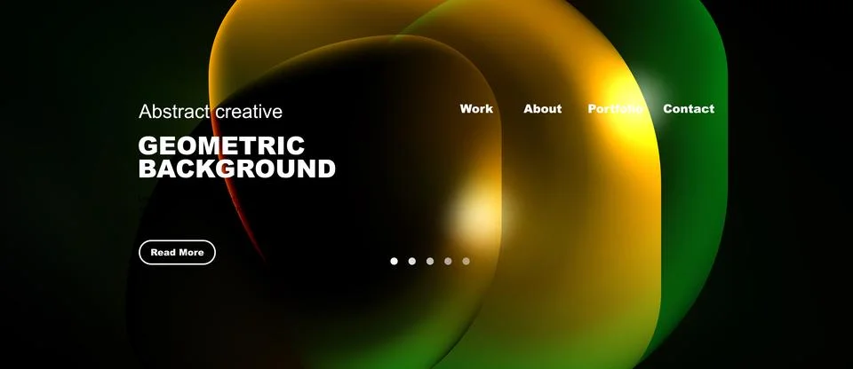 Abstract design features vibrant overlapping shapes. Dark background highligh Stock Illustration