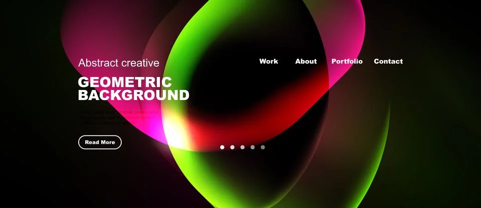 Abstract design features vibrant overlapping circles. Dark background highl.. Stock Illustration