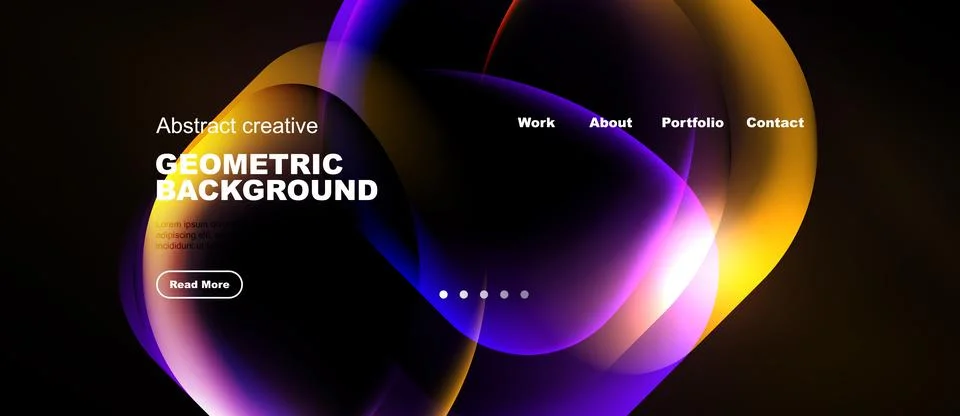 Abstract design features vibrant overlapping shapes. Dark background highligh 스톡 일러스트