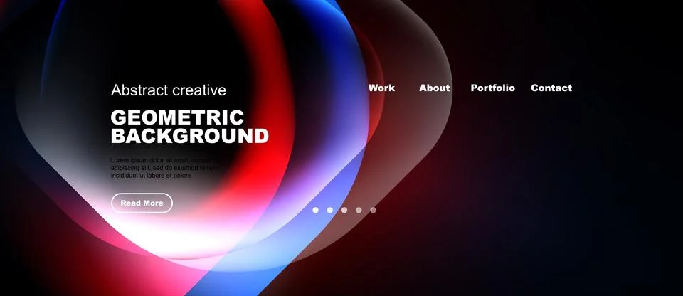 Abstract design features vibrant overlapping circles. Text elements present Stock Illustration