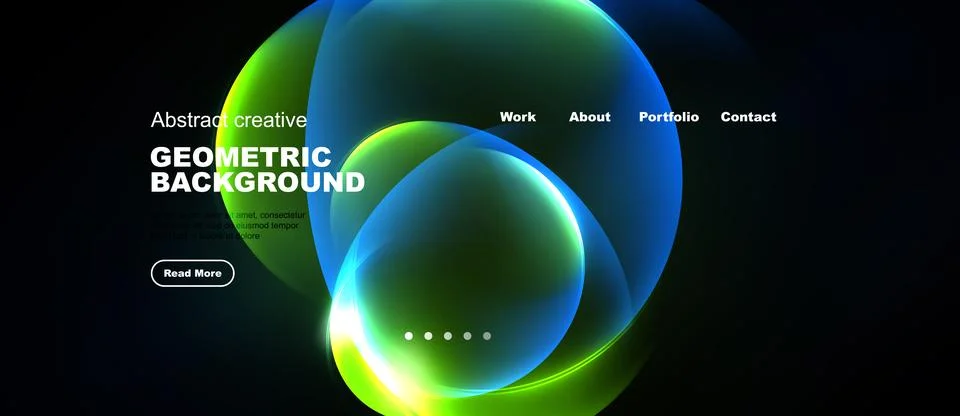 Abstract design features vibrant overlapping circles. Dark background highl.. Stock Illustration