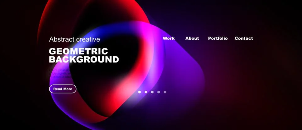 Abstract design features vibrant overlapping shapes. Dark background highligh Stock-Illustration