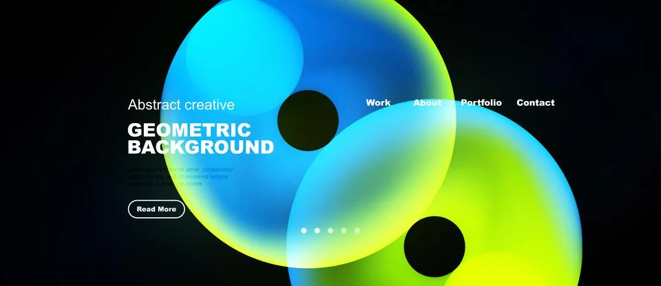 Abstract design features vibrant overlapping shapes. Dark background highligh イラスト素材