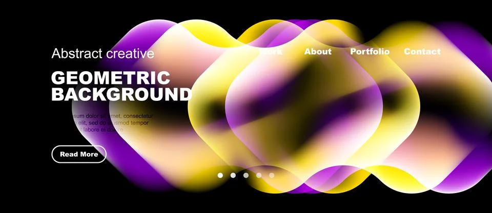 Abstract design features vibrant overlapping shapes. Text elements include イラスト素材