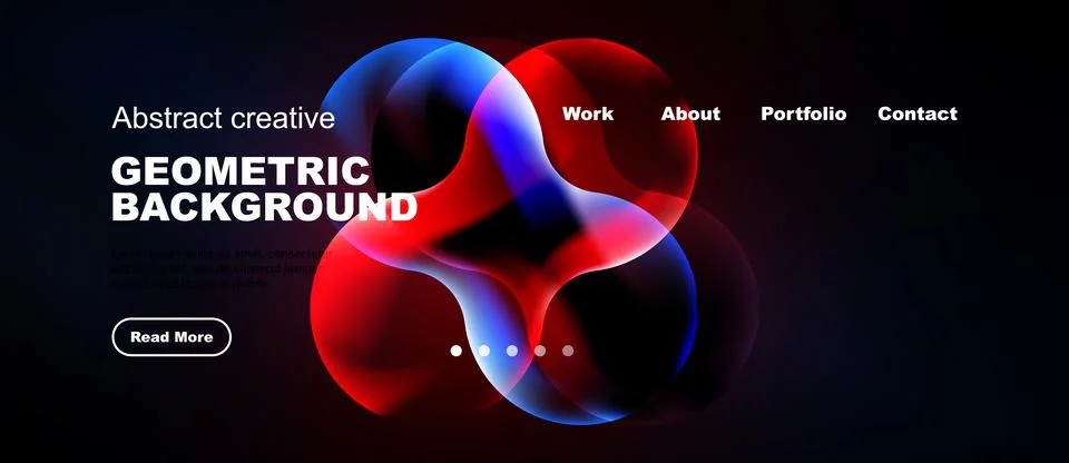 Abstract design features vibrant overlapping shapes. Dark background highligh Stock Illustration