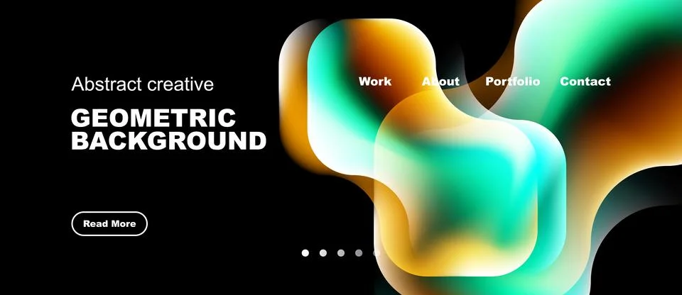 Abstract design features vibrant overlapping shapes. Dark background highligh Illustrazione stock
