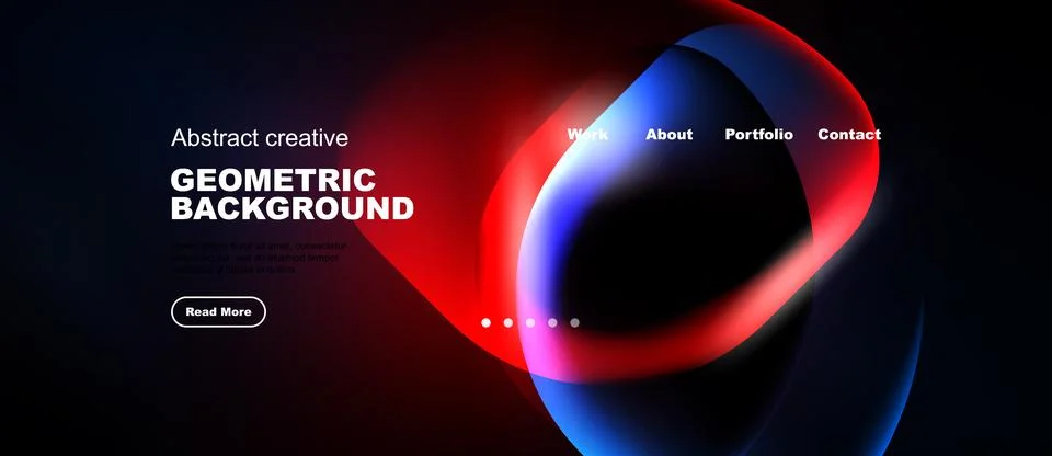 Abstract design features vibrant overlapping shapes. Dark background highligh Stock Illustration