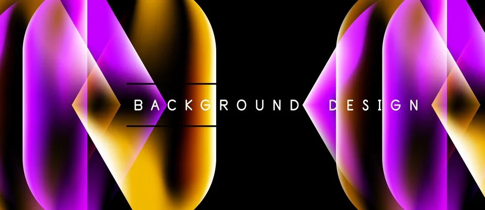 Abstract design features vibrant overlapping lines, gradients. Purple, orange Stock Illustration