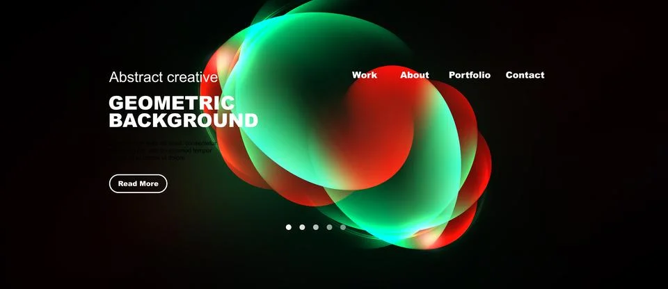 Abstract design features vibrant overlapping shapes. Dark background highligh Stockillustratie