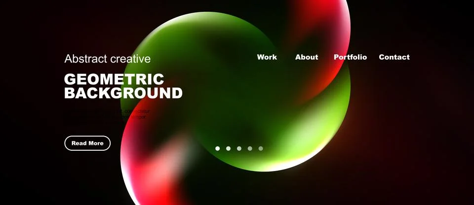 Abstract design features vibrant overlapping shapes. Dark background highligh Stockillustratie