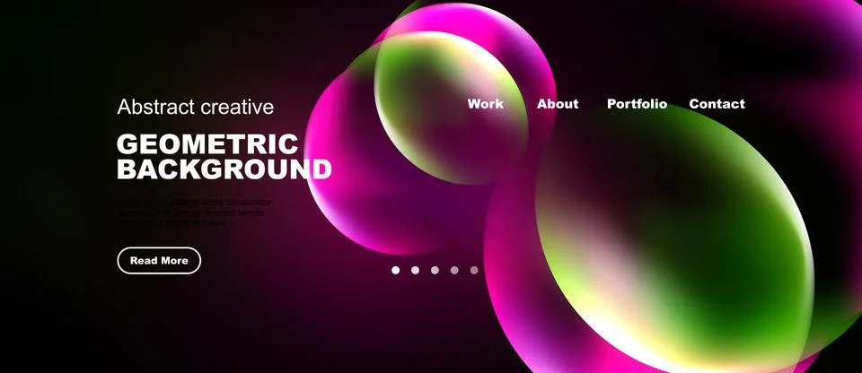 Abstract design features vibrant overlapping circles. Dark background highl.. Stockillustratie
