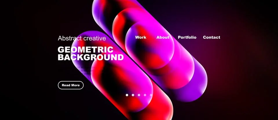 Abstract design features vibrant overlapping circles. Text includes work, a.. Stock Illustration