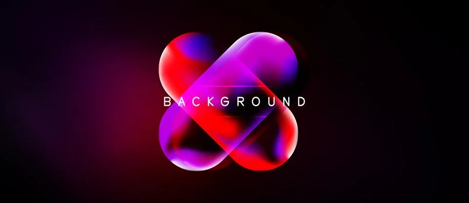 Abstract design features vibrant overlapping circles. Pink, blue, red hues .. Stock Illustration