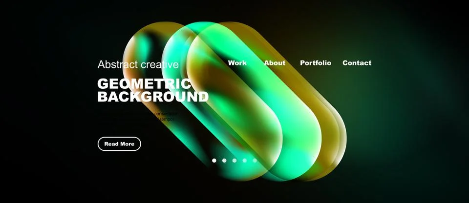 Abstract design features vibrant overlapping shapes. Dark background highligh Stock Illustration