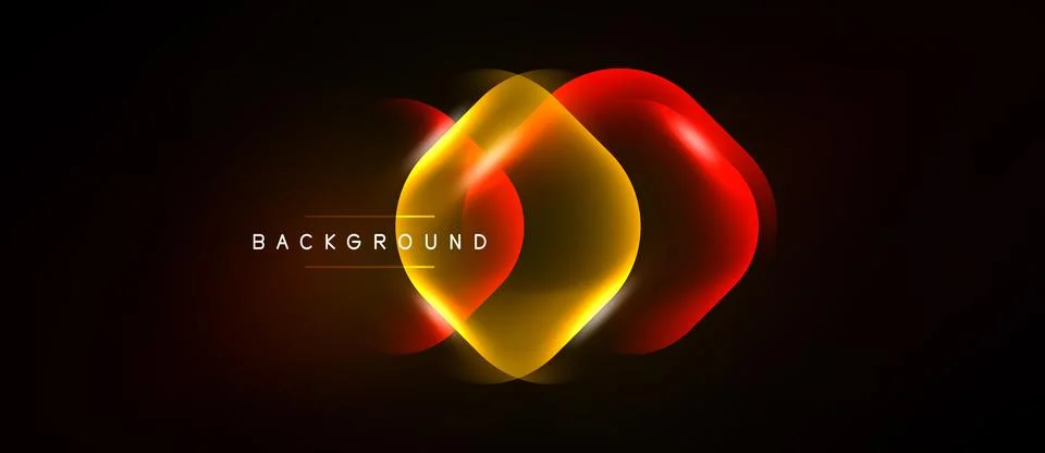 Abstract design features vibrant overlapping shapes. Yellow, orange, red hues Stock Illustration
