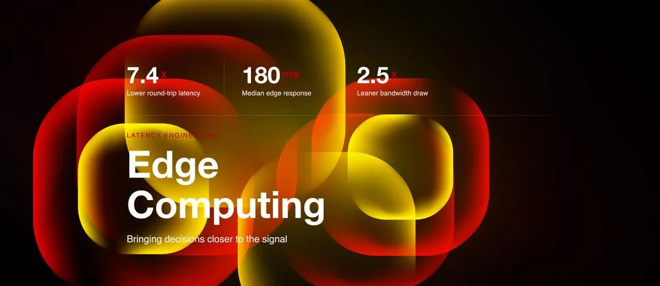 Abstract design features vibrant overlapping shapes. Text highlights edge Stock Illustration