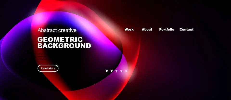 Abstract design features vibrant overlapping circles. Text includes geometric Stock Illustration