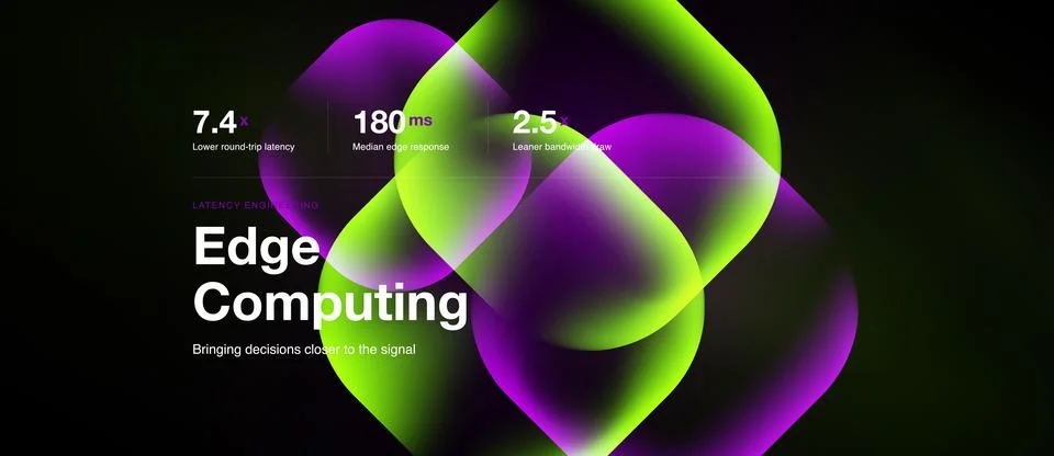 Abstract design features vibrant overlapping orbs. Text highlights edge Stock Illustration