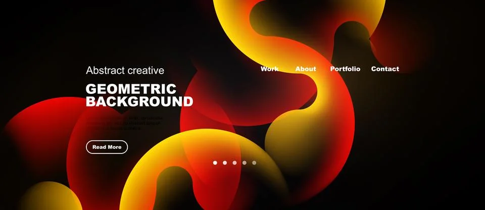 Abstract design features vibrant overlapping shapes. Dark background highligh Stock Illustration