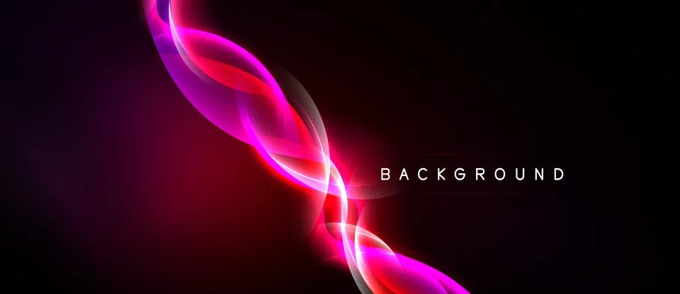 Abstract design features vibrant pink swirls against dark background. Elegant Illustrazione stock