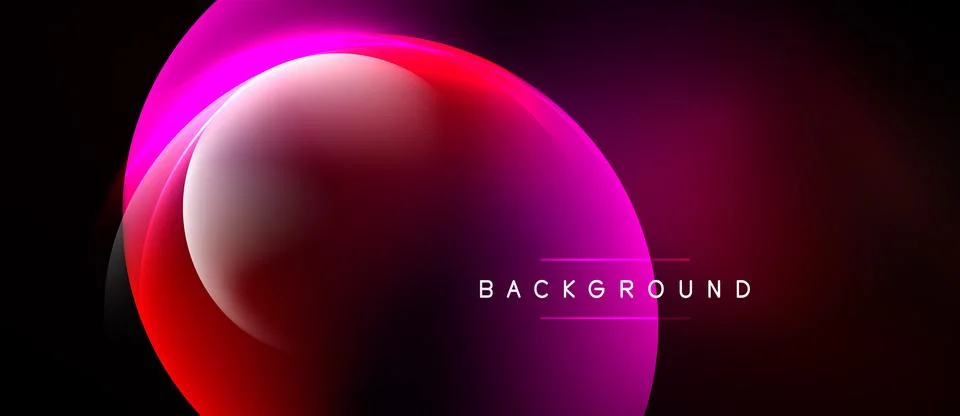 Abstract design features vibrant pink, red gradients. Circular shapes overlap Stock Illustration