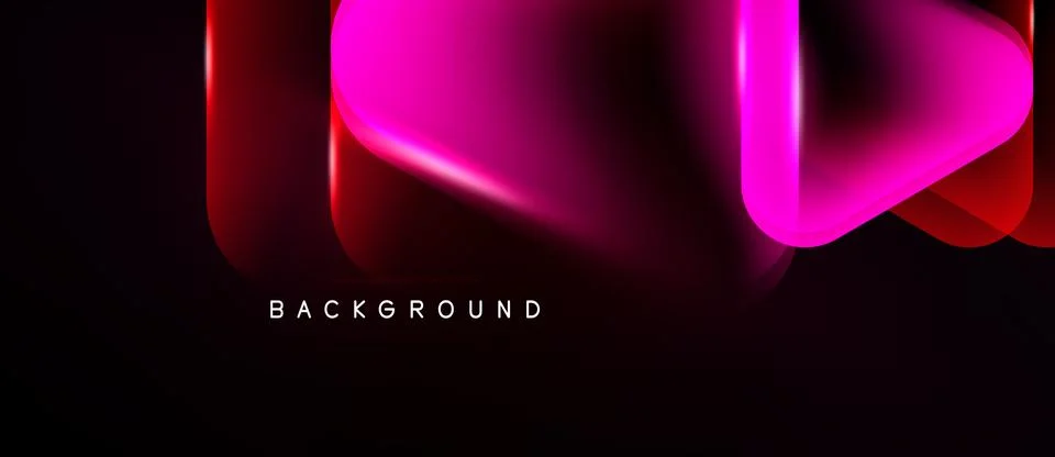 Abstract design features vibrant pink, red layers over black background. Mo.. Stock Illustration
