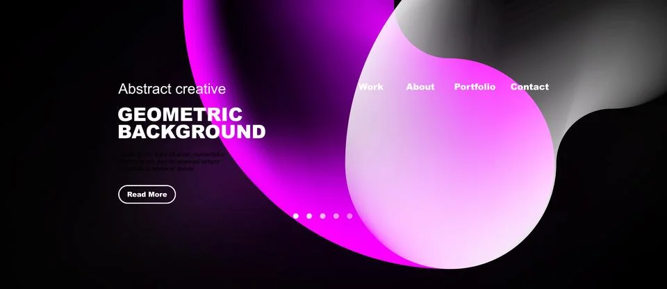 Abstract design features vibrant pink, purple gradients. Geometric shapes Stock Illustration