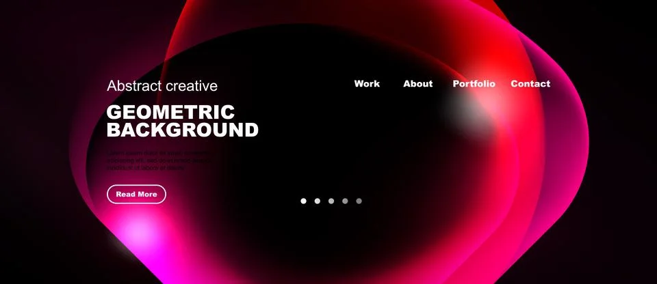 Abstract design features vibrant pink, red layers. Dark background highlights Stock Illustration