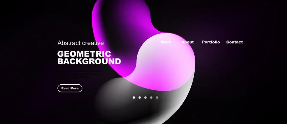 Abstract design features vibrant pink, purple blobs. Dark background highligh Stock Illustration