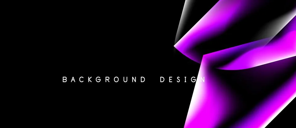Abstract design features vibrant pink lines over black background. Modern Ilustração Stock