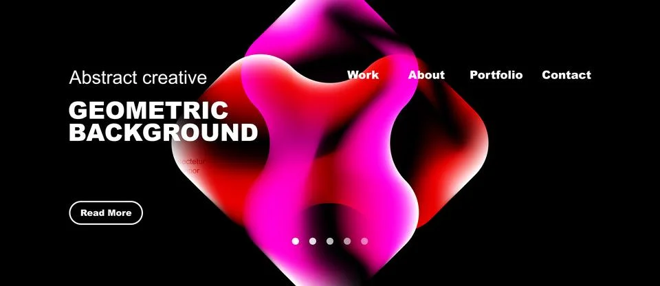 Abstract design features vibrant pink, orange shapes over black background... Иллюстрация