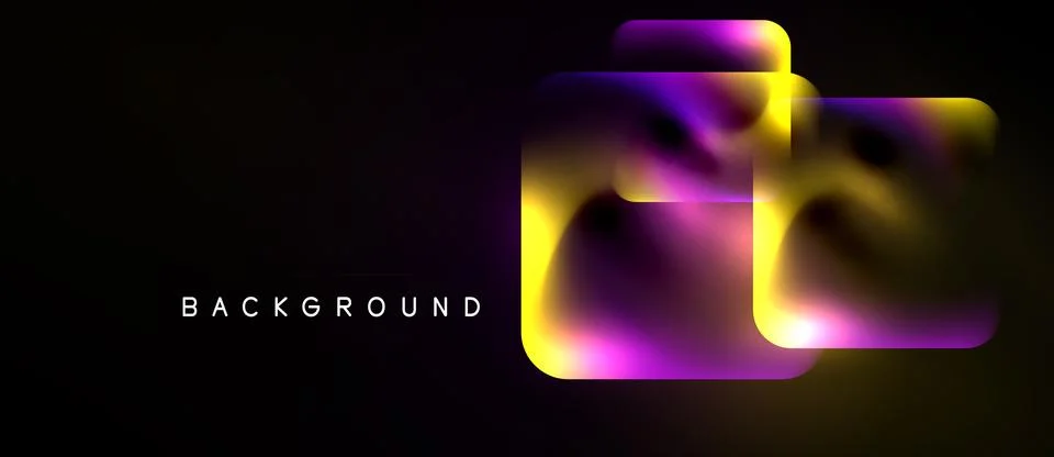 Abstract design features vibrant rectangles, gradients. Dark background 스톡 일러스트