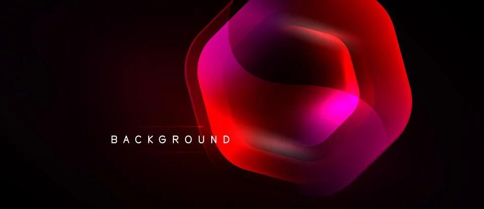 Abstract design features vibrant red, pink layers over black background. Mo.. Stock Illustration