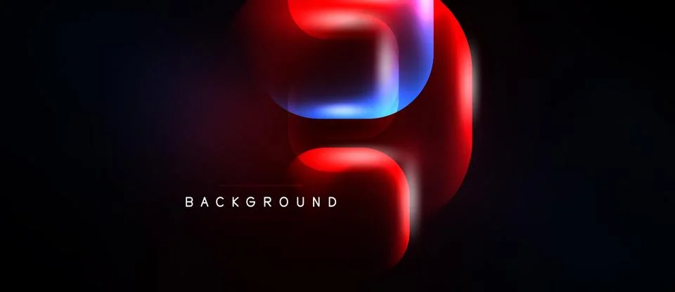Abstract design features vibrant red, blue curves over black background. Mode Illustrazione stock