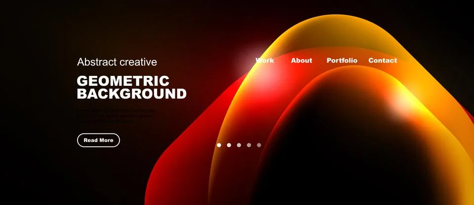 Abstract design features vibrant red, orange hues. Minimalist website header イラスト素材