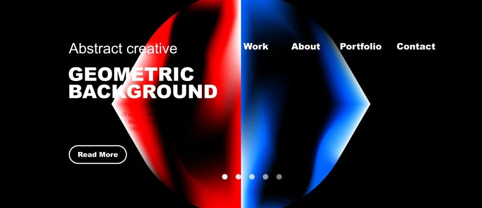 Abstract design features vibrant red, blue hues. Geometric shapes create mode Illustrazione stock