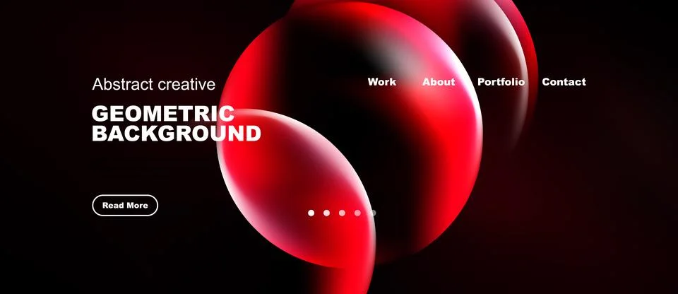 Abstract design features vibrant red shapes, dark background. Navigation 库存插图