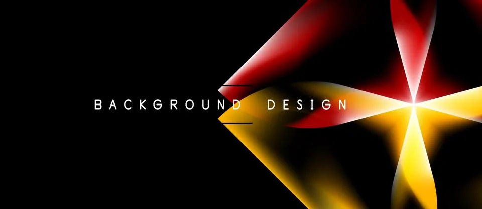 Abstract design features vibrant red, yellow gradients against black backdrop Stock Illustration