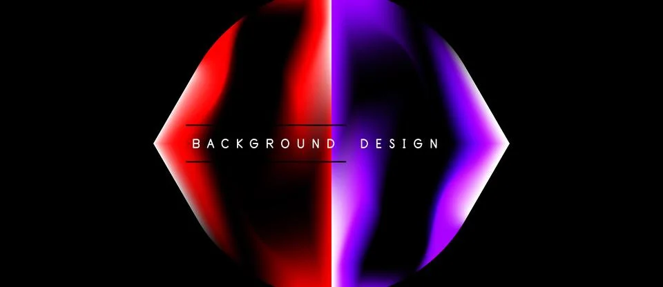 Abstract design features vibrant red, purple gradients. Geometric shape Stock-Illustration