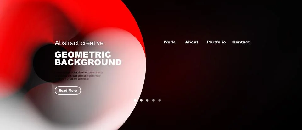 Abstract design features vibrant red, white gradients. Text overlays dark Stock-Illustration