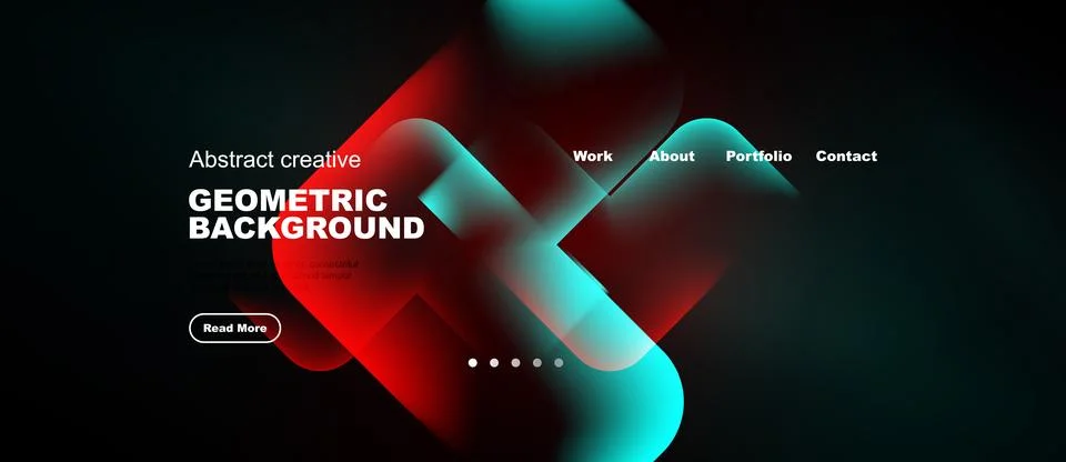 Abstract design features vibrant red, teal curves over black background. We.. Stock Illustration