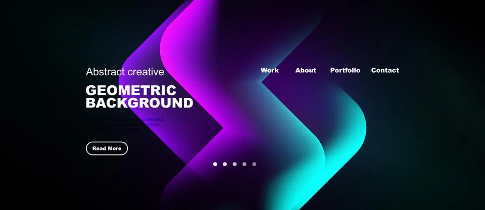 Abstract design features vibrant shapes, text elements, dark background. Mode Stock Illustration