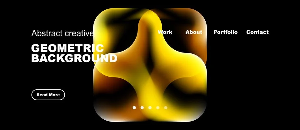 Abstract design features vibrant yellow, orange shapes over black background. Stock Illustration