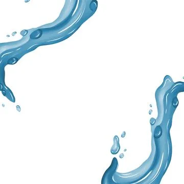 Abstract design featuring blue water splashes, capturing motion and fluidit.. Stock Illustration