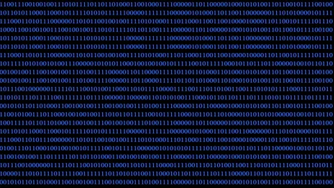 Abstract design featuring digital binary code background in blue hues Vidéo 307859605