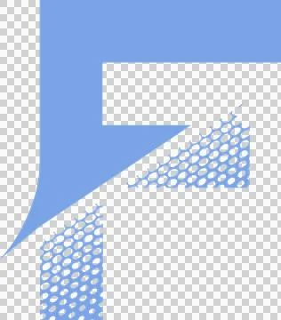 Abstract design featuring flat vector with solid and halftone blue shapes on Stock Illustration