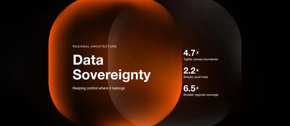 Abstract design featuring glowing orange shapes. Text highlights data Stock Illustration